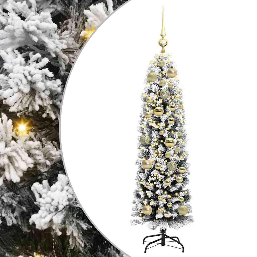 Kunstkerstboom Groen 120 cm PVC en Staal en Kunststof