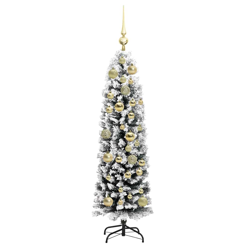 Kunstkerstboom Groen 120 cm PVC en Staal en Kunststof