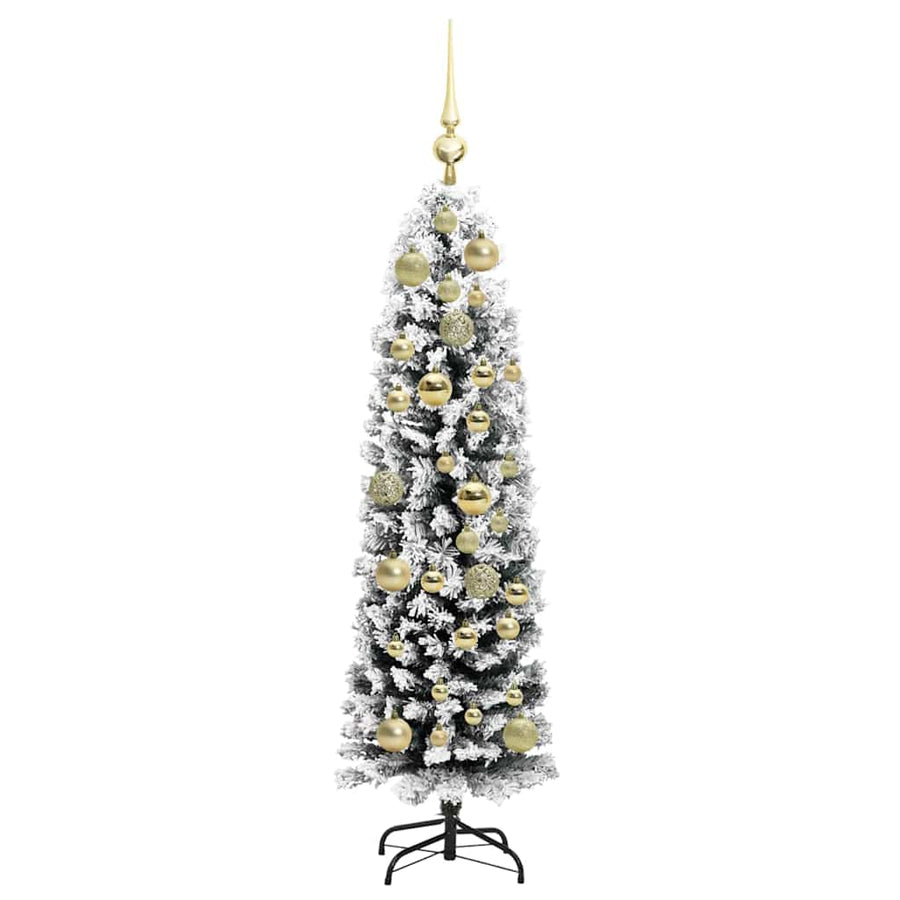 Kunstkerstboom Groen 120 cm PVC en Staal en Kunststof