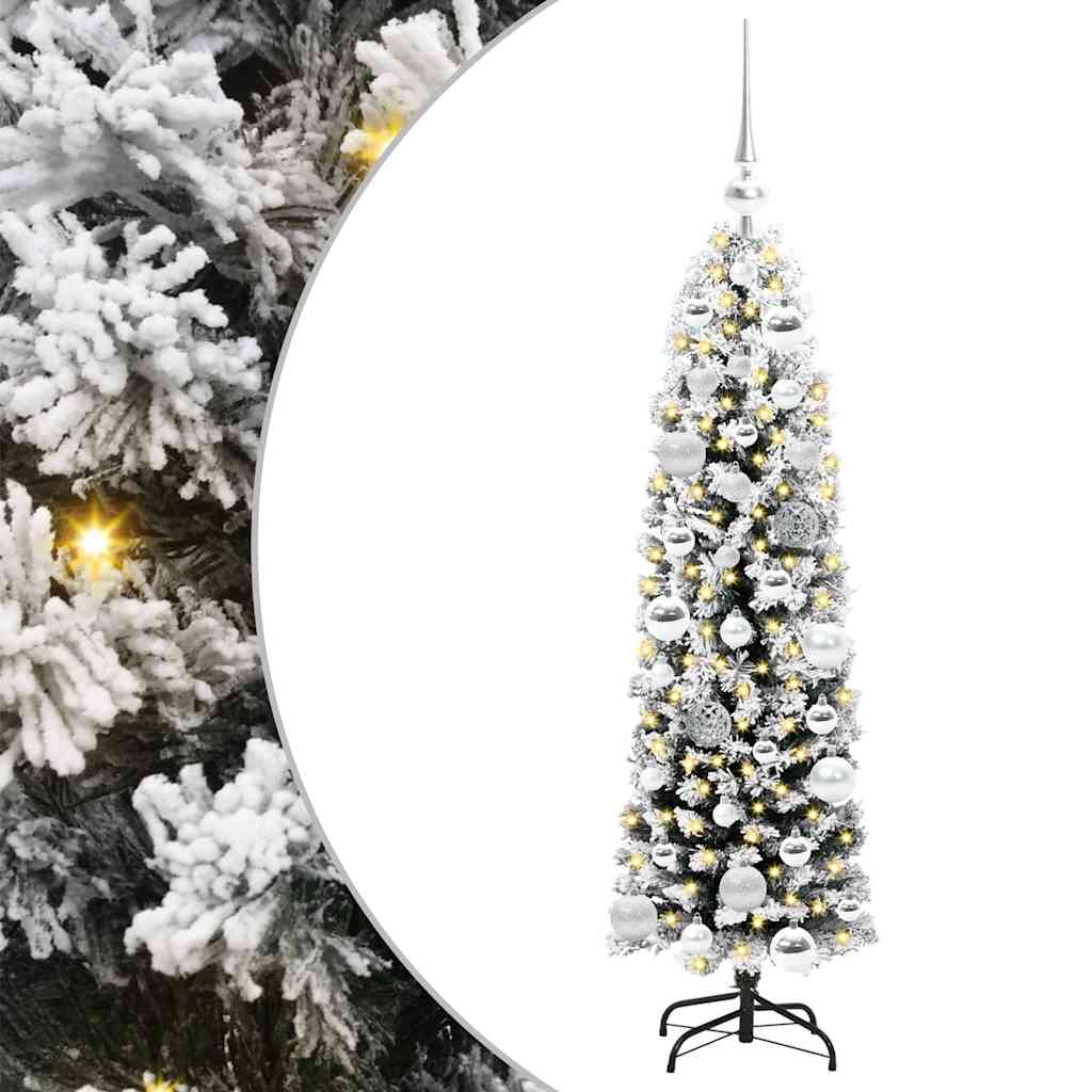 Kunstkerstboom Groen 120 cm PVC en Staal en Kunststof
