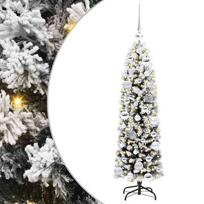 Kunstkerstboom Groen 120 cm PVC en Staal en Kunststof