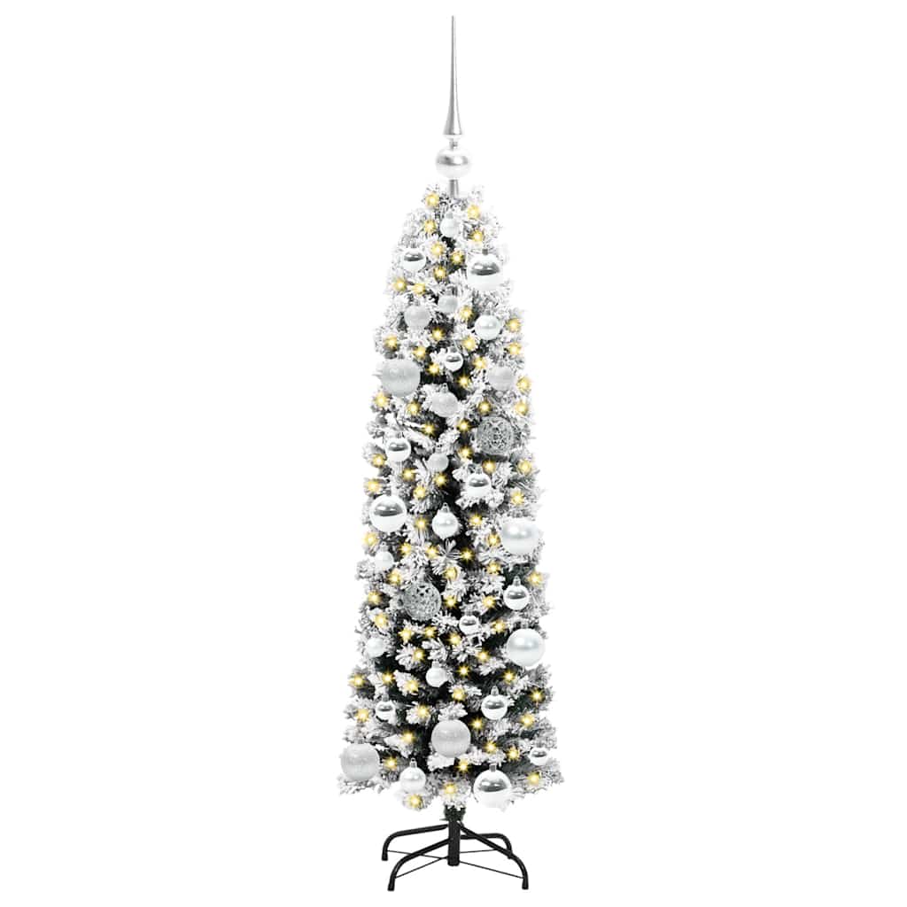 Kunstkerstboom Groen 120 cm PVC en Staal en Kunststof
