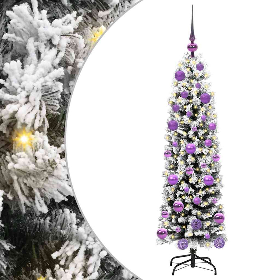 Kunstkerstboom Groen 120 cm PVC en Staal en Kunststof