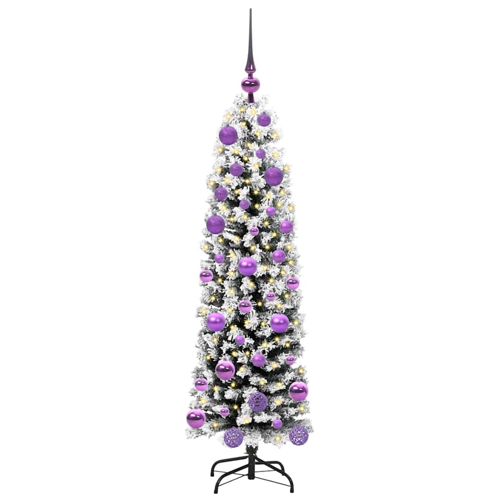 Kunstkerstboom Groen 120 cm PVC en Staal en Kunststof