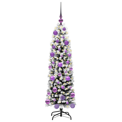 Kunstkerstboom Groen 120 cm PVC en Staal en Kunststof