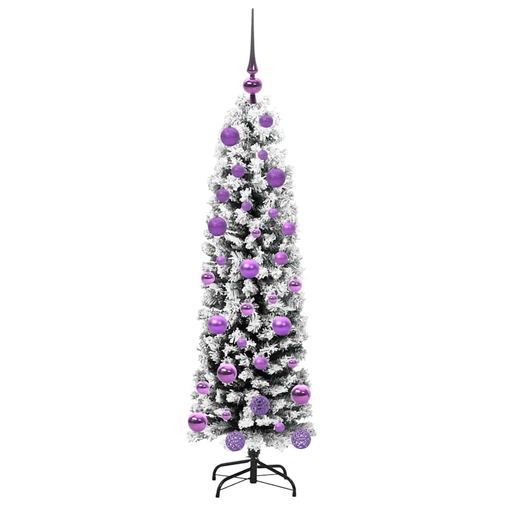 Kunstkerstboom Groen 120 cm PVC en Staal en Kunststof