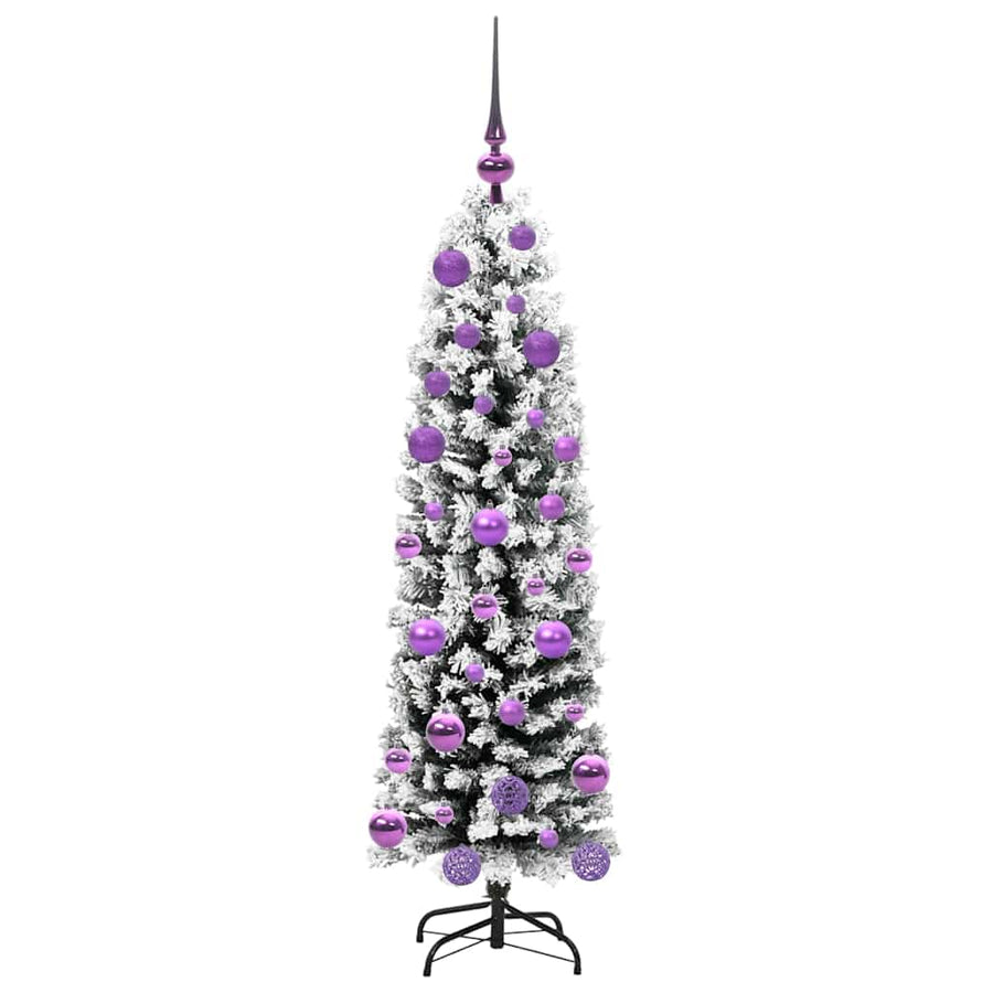 Kunstkerstboom Groen 120 cm PVC en Staal en Kunststof