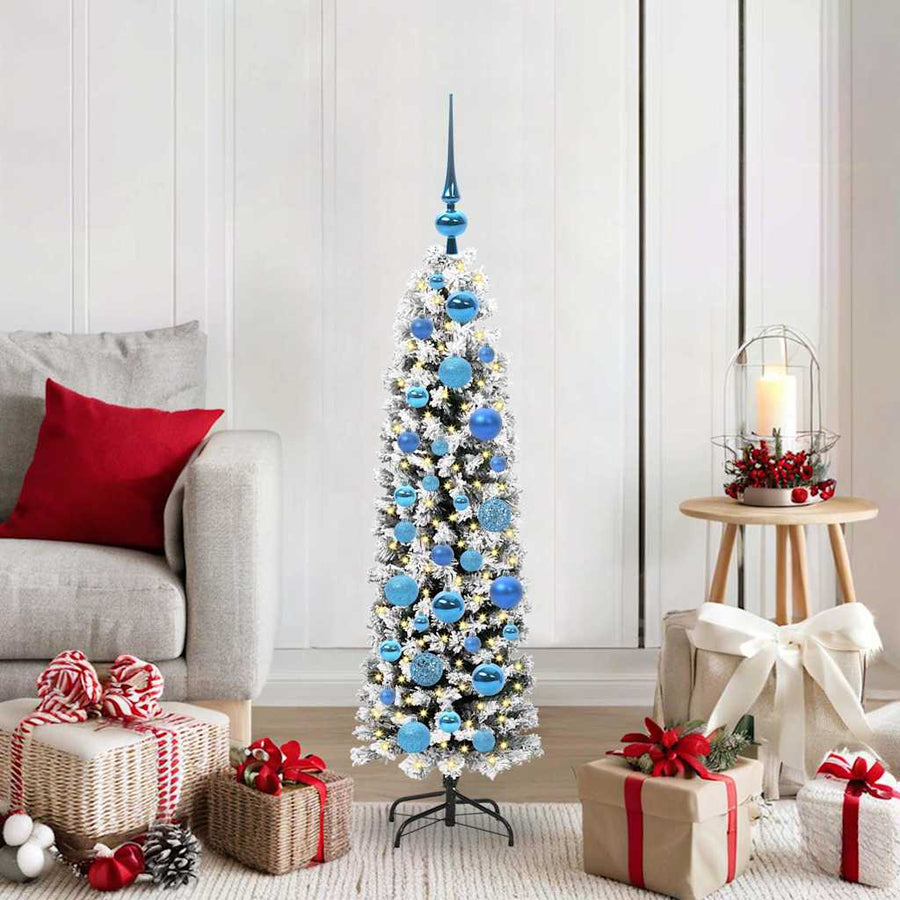 Kunstkerstboom Groen 120 cm PVC en Staal en Kunststof