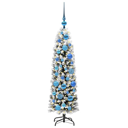 Kunstkerstboom Groen 120 cm PVC en Staal en Kunststof