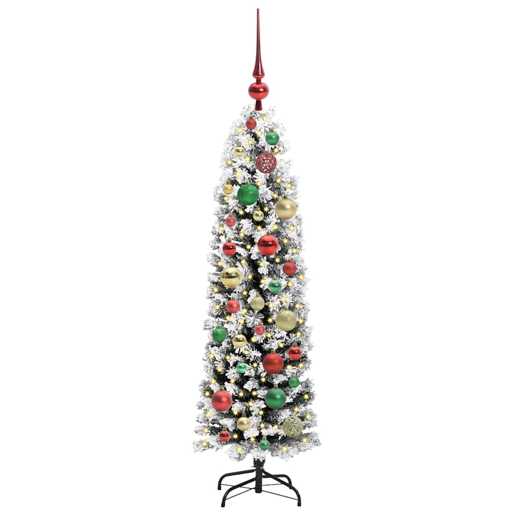Kunstkerstboom Groen 120 cm PVC en Staal en Kunststof