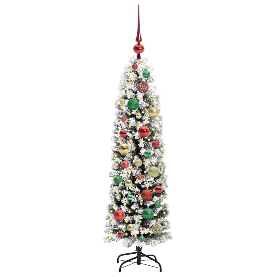 Kunstkerstboom Groen 120 cm PVC en Staal en Kunststof