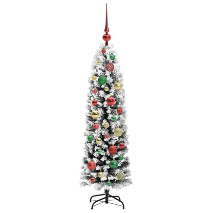 Kunstkerstboom Groen 120 cm PVC en Staal en Kunststof