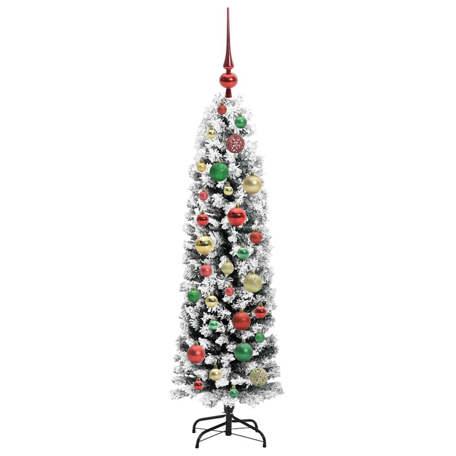 Kunstkerstboom Groen 120 cm PVC en Staal en Kunststof
