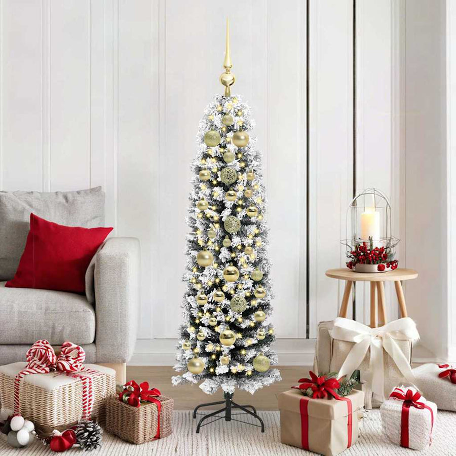 Kunstkerstboom Groen 150 cm PVC en Staal en Kunststof