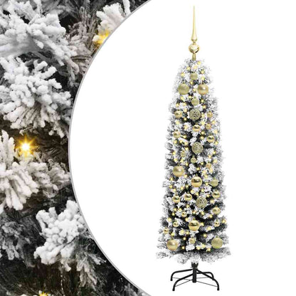 Kunstkerstboom Groen 150 cm PVC en Staal en Kunststof