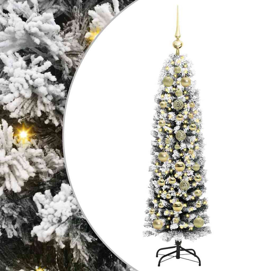 Kunstkerstboom Groen 150 cm PVC en Staal en Kunststof