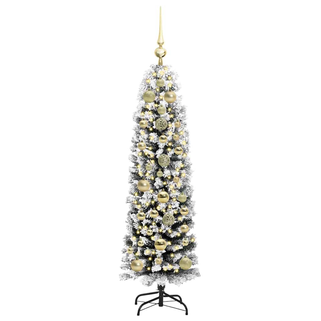 Kunstkerstboom Groen 150 cm PVC en Staal en Kunststof