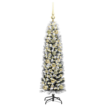 Kunstkerstboom Groen 150 cm PVC en Staal en Kunststof