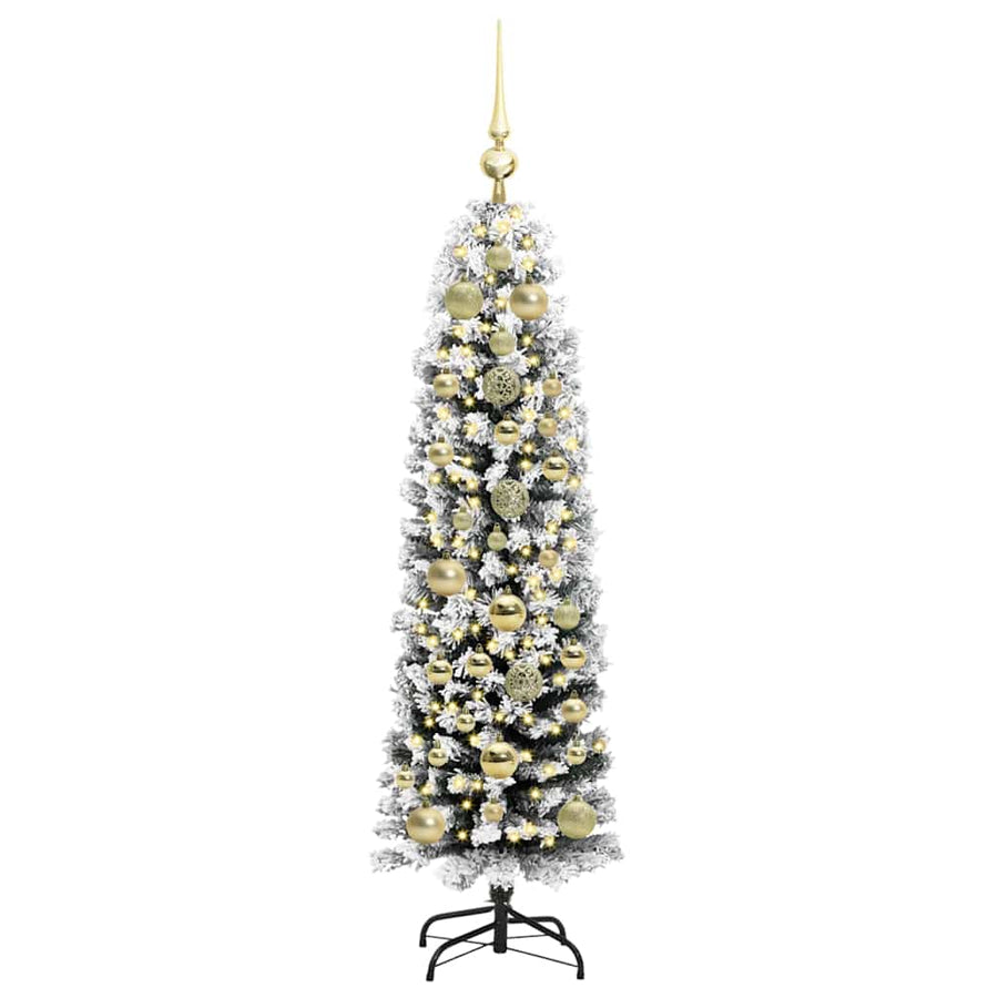 Kunstkerstboom Groen 150 cm PVC en Staal en Kunststof