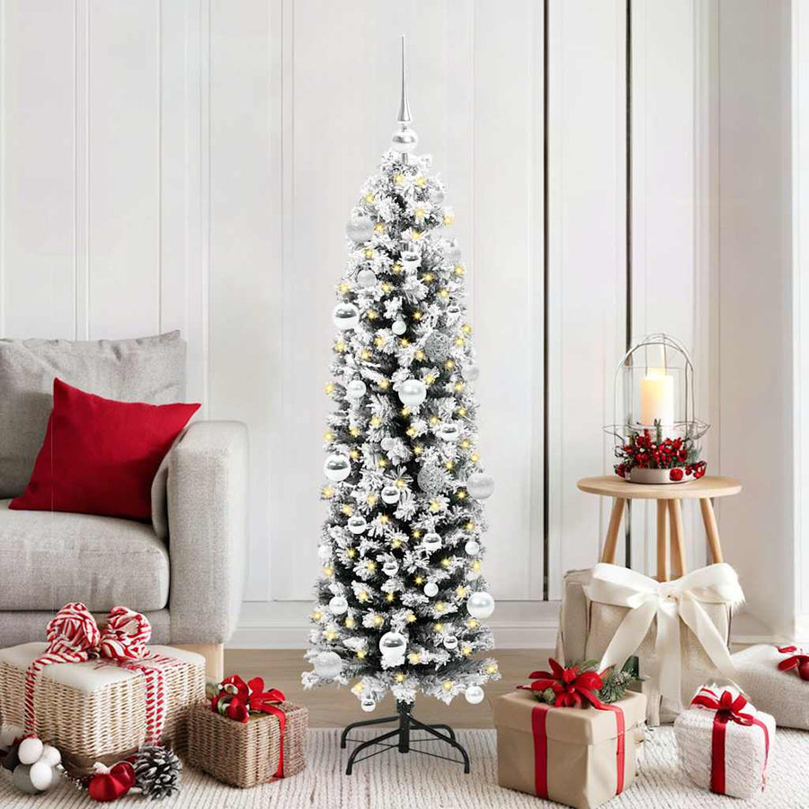 Kunstkerstboom Groen 150 cm PVC en Staal en Kunststof
