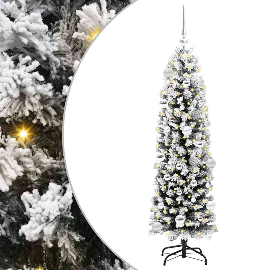 Kunstkerstboom Groen 150 cm PVC en Staal en Kunststof