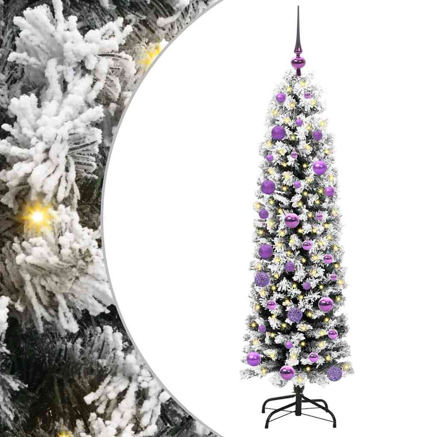 Kunstkerstboom Groen 150 cm PVC en Staal en Kunststof