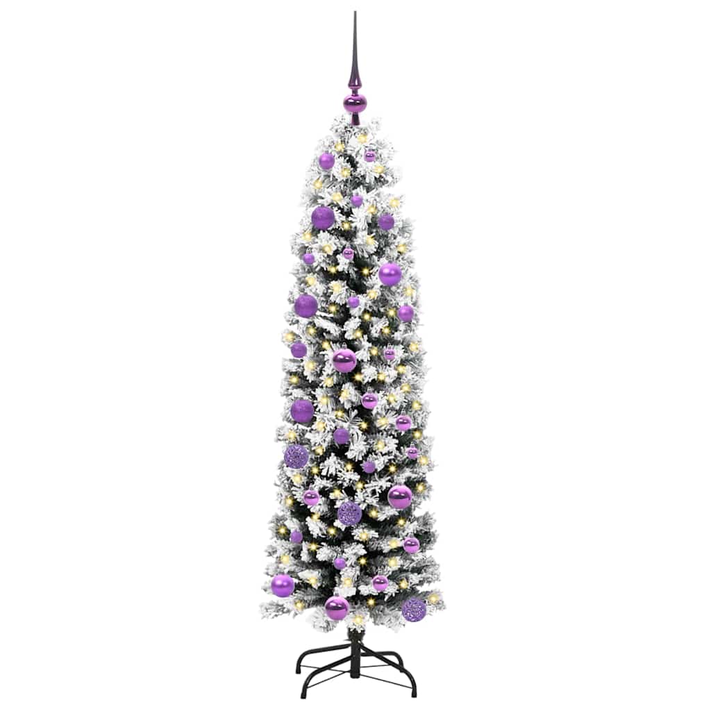 Kunstkerstboom Groen 150 cm PVC en Staal en Kunststof