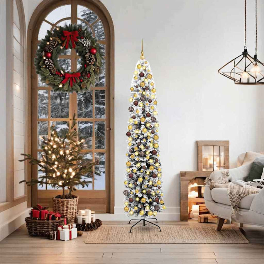 Kunstkerstboom Groen 180 cm PVC en Staal en Kunststof