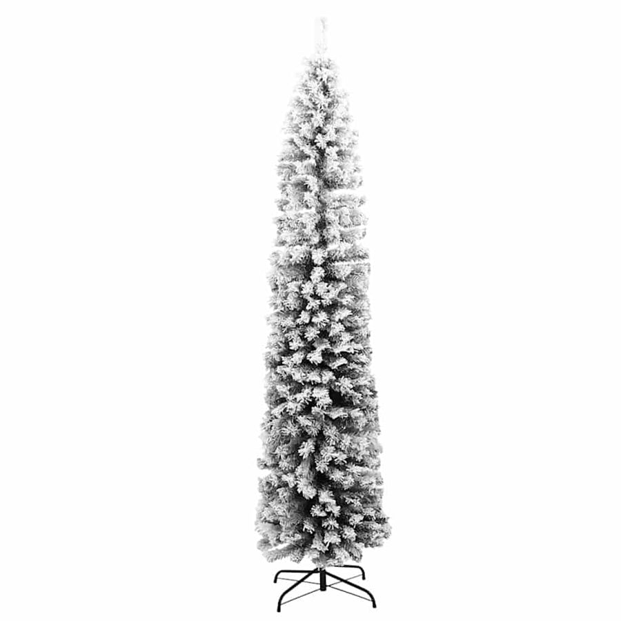 Slanke Kerstboom 300 LED's & Ballenset & Besneeuwde Takken Groen 180 cm