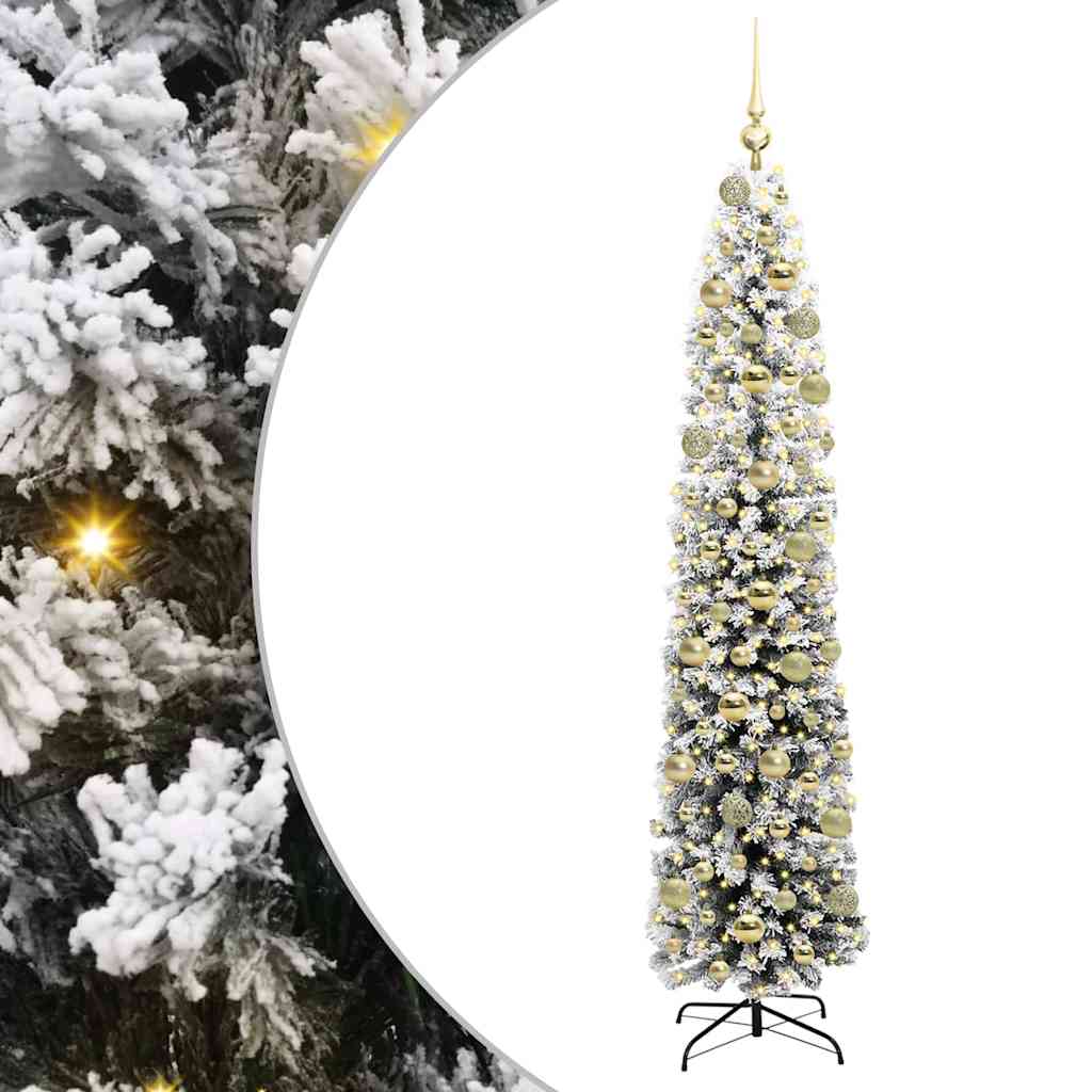 Kunstkerstboom Groen 180 cm PVC en Staal en Kunststof