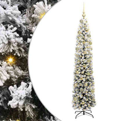 Kunstkerstboom Groen 180 cm PVC en Staal en Kunststof