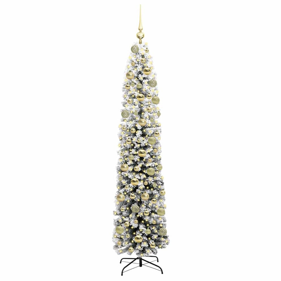 Kunstkerstboom Groen 180 cm PVC en Staal en Kunststof