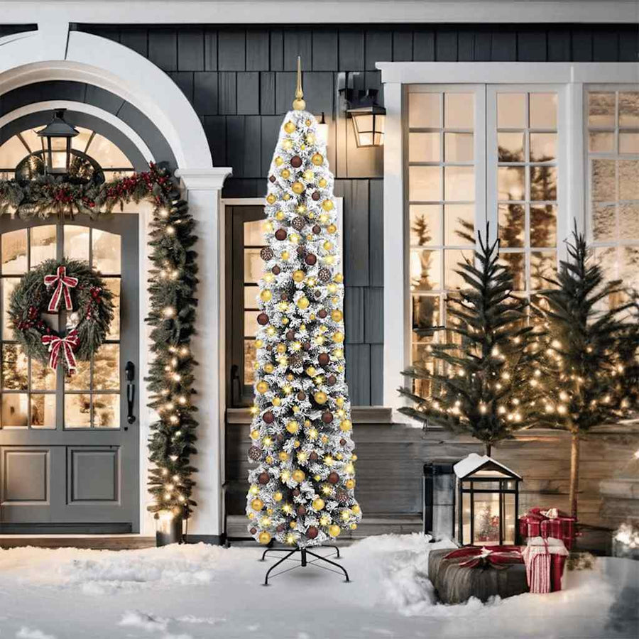 Kunstkerstboom Groen 210 cm PVC en Staal en Kunststof