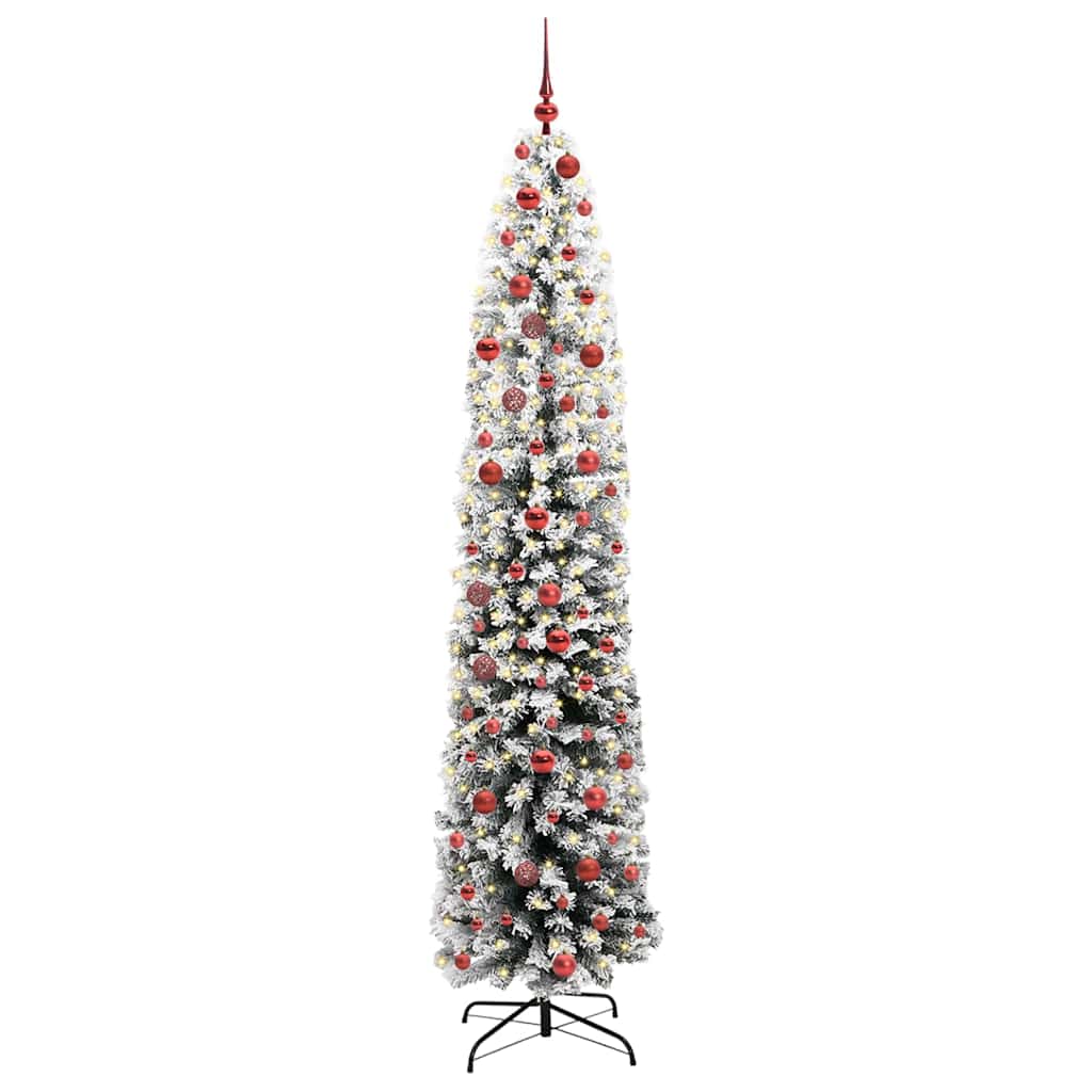 Kunstkerstboom Groen 210 cm PVC en Staal en Kunststof