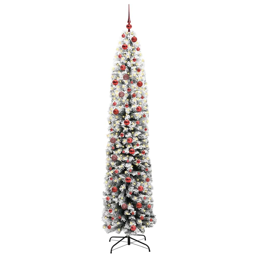 Kunstkerstboom Groen 210 cm PVC en Staal en Kunststof