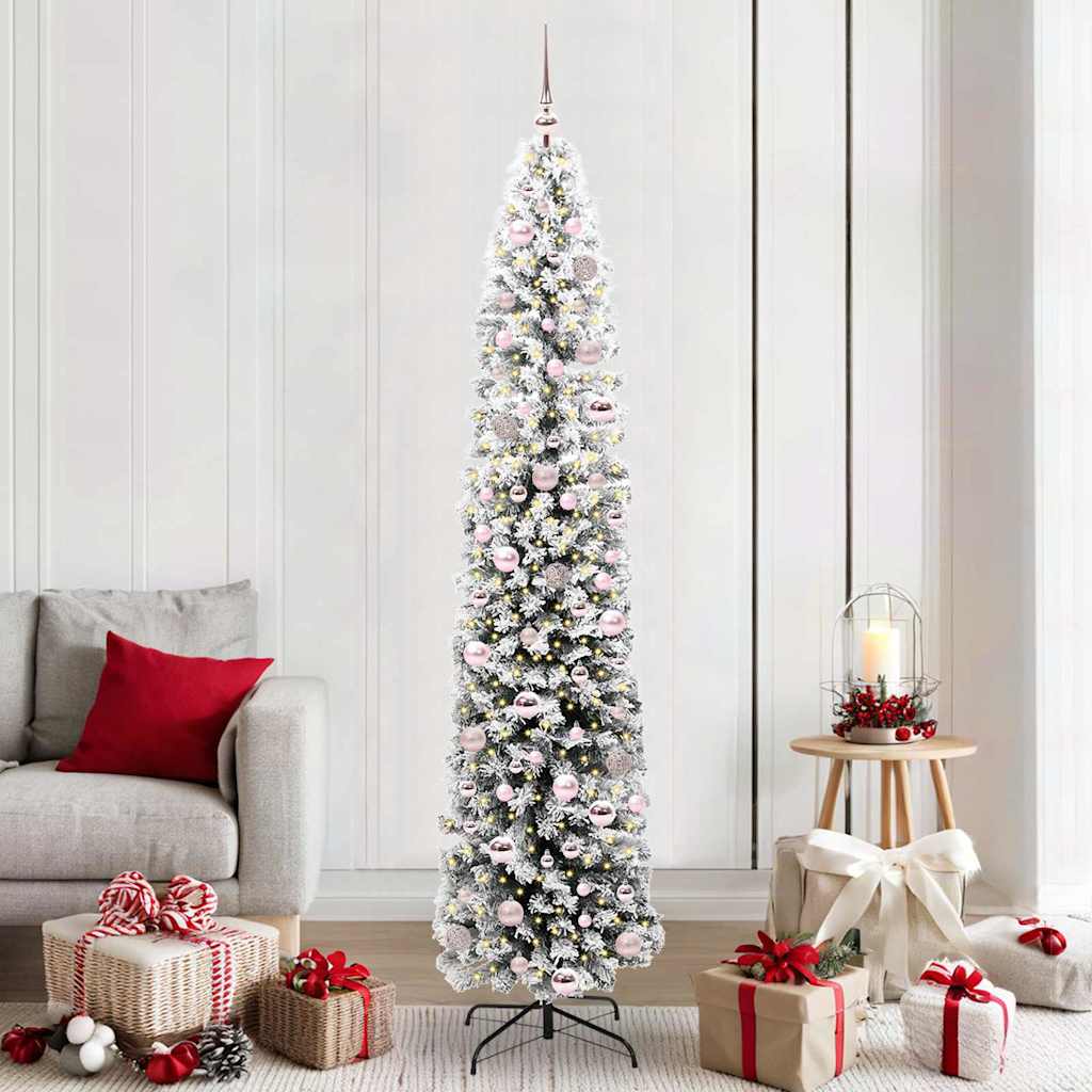 Kunstkerstboom Groen 210 cm PVC en Staal en Kunststof
