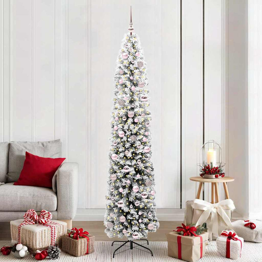 Kunstkerstboom Groen 210 cm PVC en Staal en Kunststof