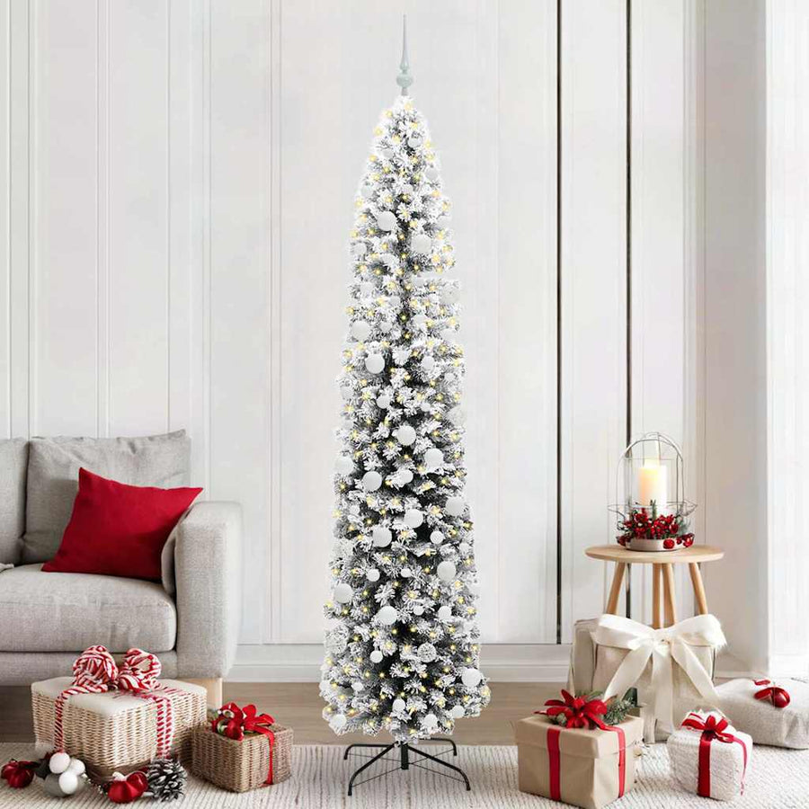 Kunstkerstboom Groen 210 cm PVC en Staal en Kunststof