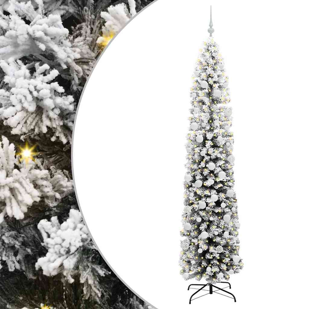 Kunstkerstboom Groen 210 cm PVC en Staal en Kunststof
