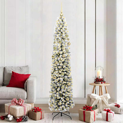 Kunstkerstboom Groen 210 cm PVC en Staal en Kunststof