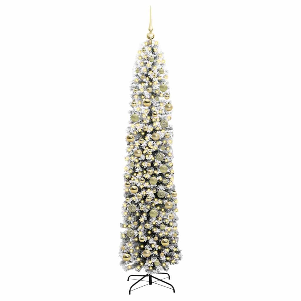 Kunstkerstboom Groen 210 cm PVC en Staal en Kunststof