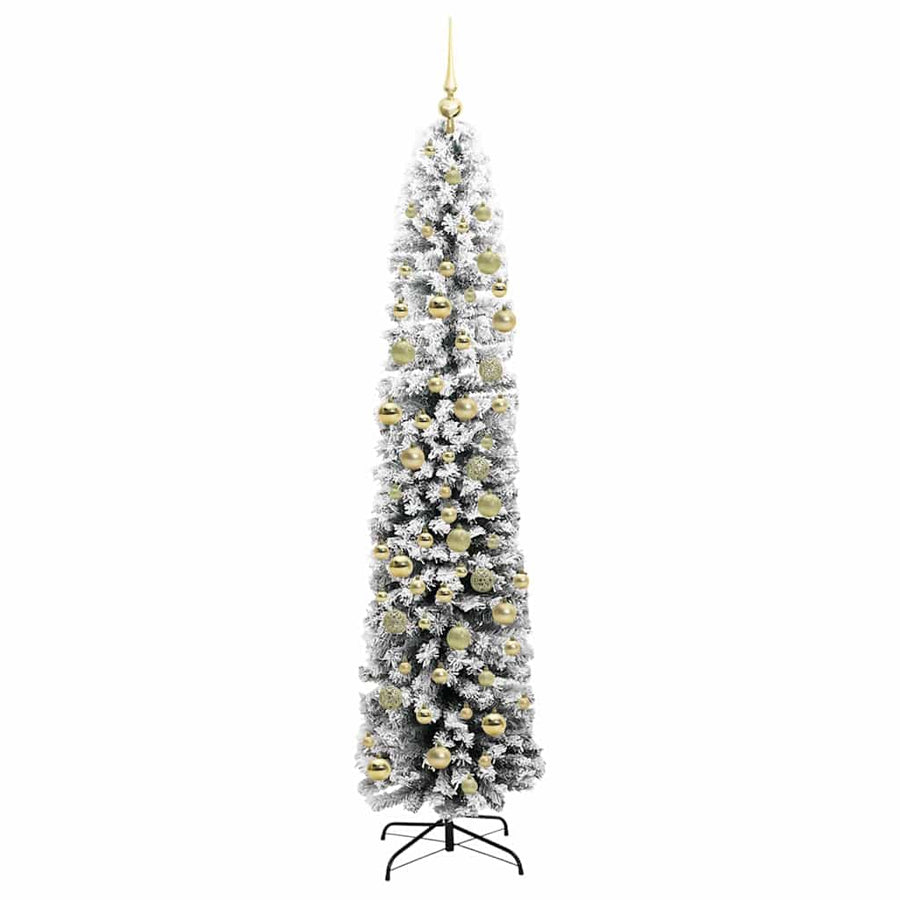 Kunstkerstboom Groen 210 cm PVC en Staal en Kunststof