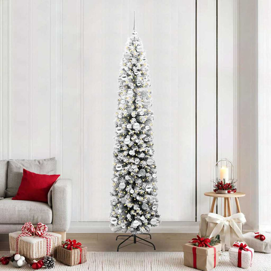Kunstkerstboom Groen 210 cm PVC en Staal en Kunststof