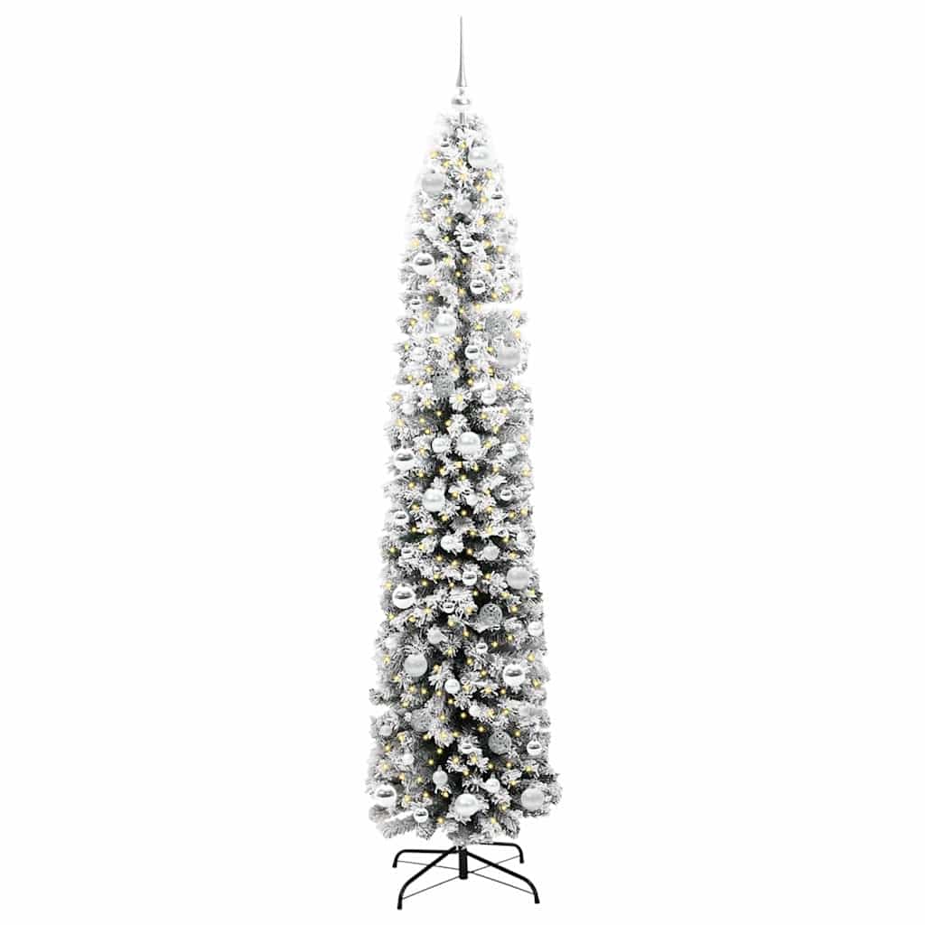 Kunstkerstboom Groen 210 cm PVC en Staal en Kunststof