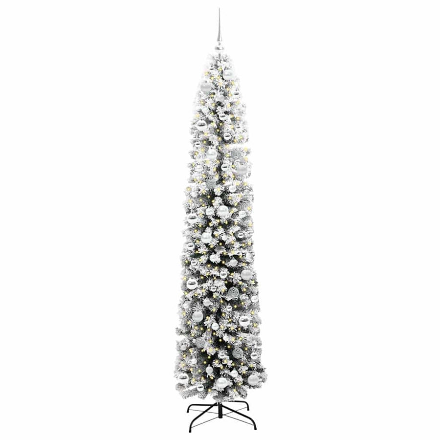 Kunstkerstboom Groen 210 cm PVC en Staal en Kunststof