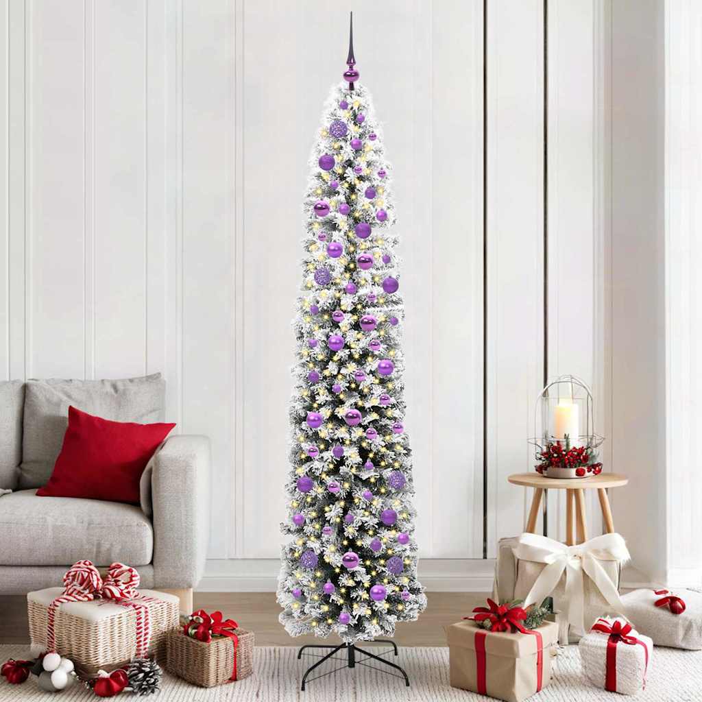 Kunstkerstboom Groen 210 cm PVC en Staal en Kunststof