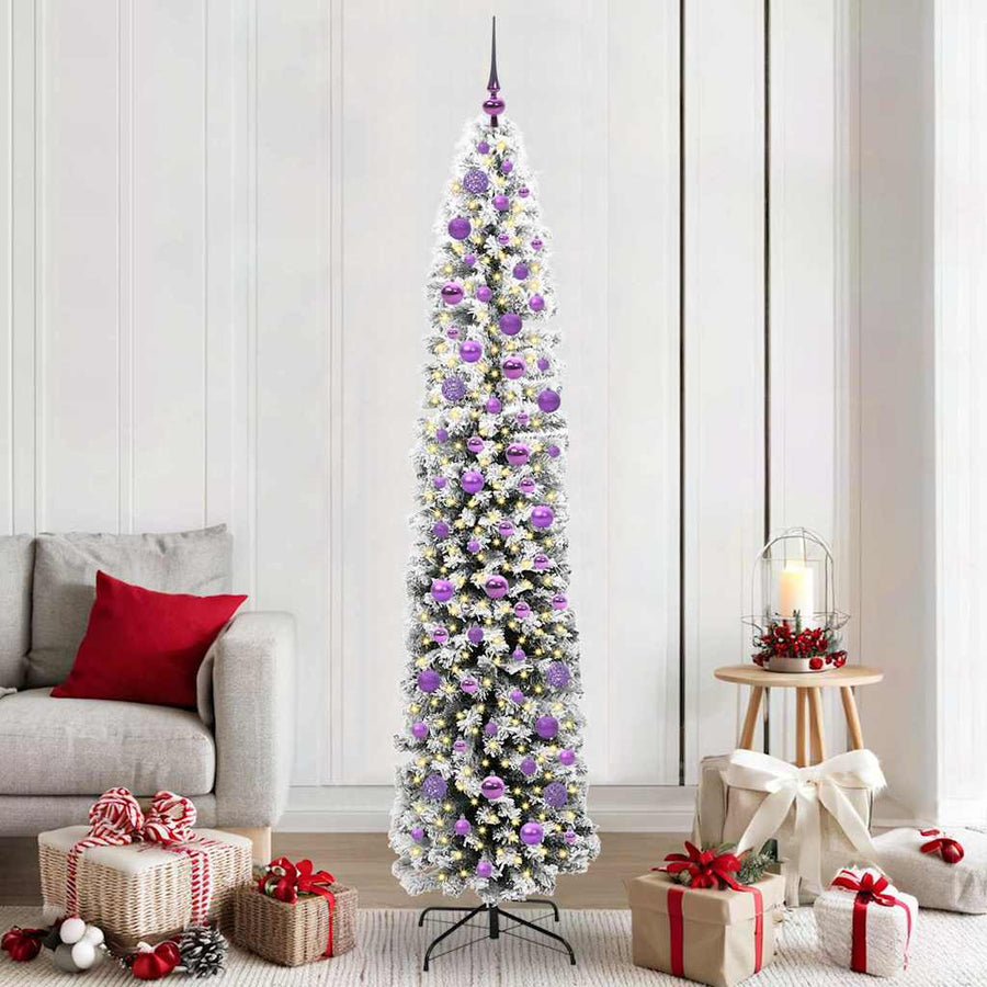 Kunstkerstboom Groen 210 cm PVC en Staal en Kunststof