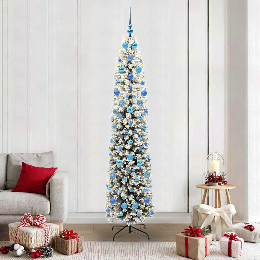 Kunstkerstboom Groen 210 cm PVC en Staal en Kunststof