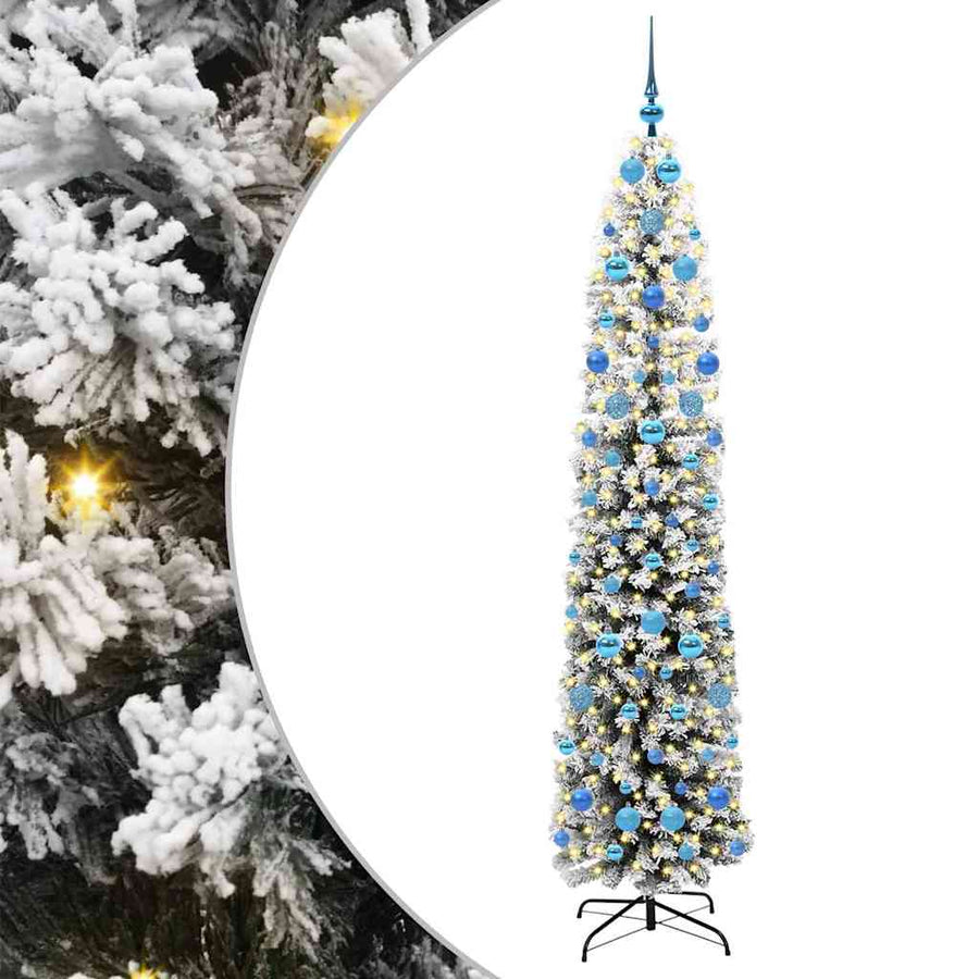 Kunstkerstboom Groen 210 cm PVC en Staal en Kunststof
