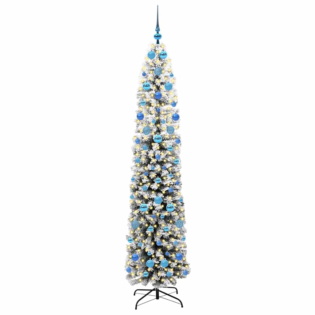 Kunstkerstboom Groen 210 cm PVC en Staal en Kunststof